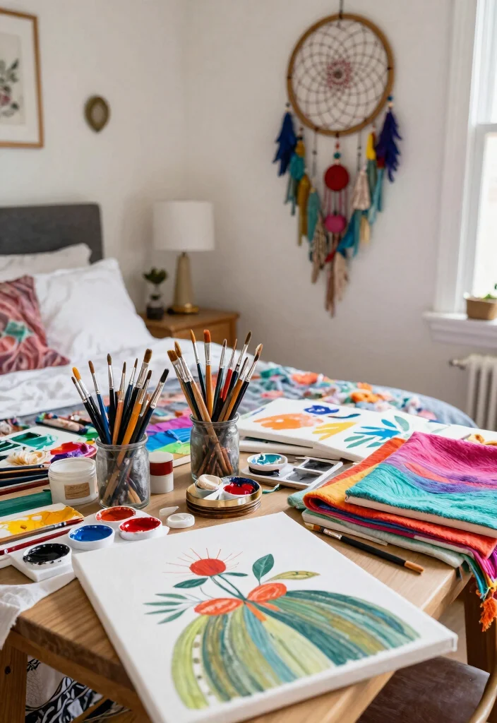 18 Room Ideas for Teenagers: Trendy Personal Spaces with Bohemian Vibes - 15. Fun DIY Projects 1