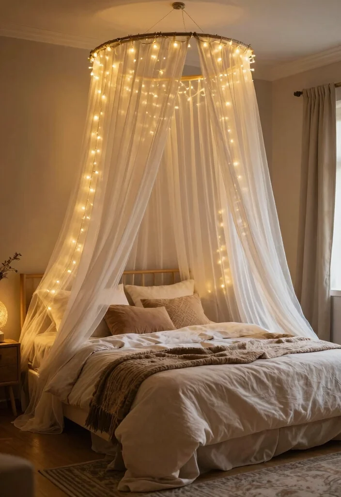18 Room Ideas for Teenagers: Trendy Personal Spaces with Bohemian Vibes - 7. Dreamy Canopy Bed 1