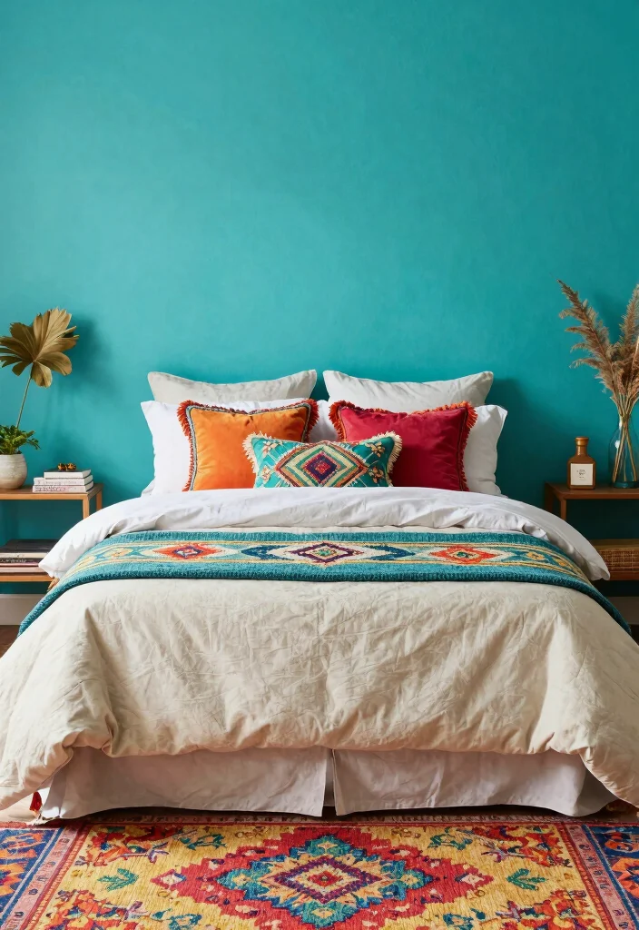 18 Room Ideas for Teenagers: Trendy Personal Spaces with Bohemian Vibes - 9. Bold Accent Colors 1