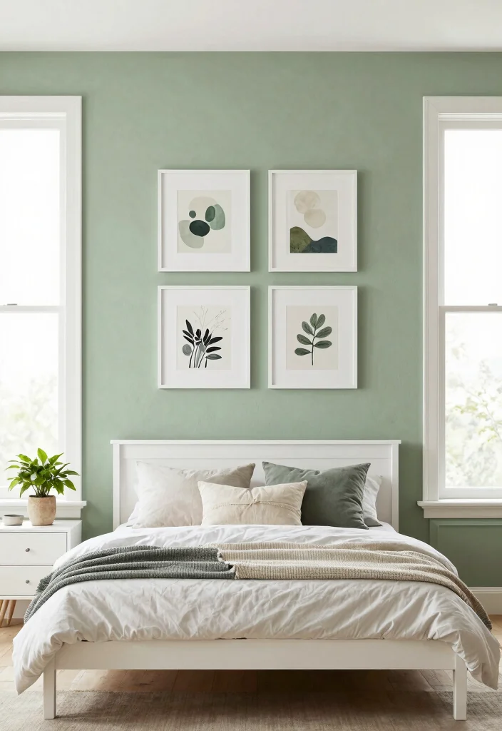 18 Sage Green Bedroom Decor Ideas: Cozy, Trendy, Aesthetic - 1. Sage Green Accent Wall 1