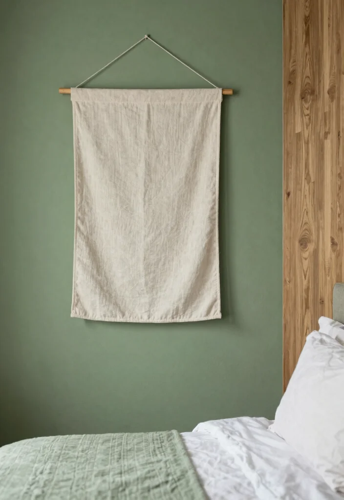 18 Sage Green Bedroom Decor Ideas: Cozy, Trendy, Aesthetic - 11. Textured Wall Decor 1