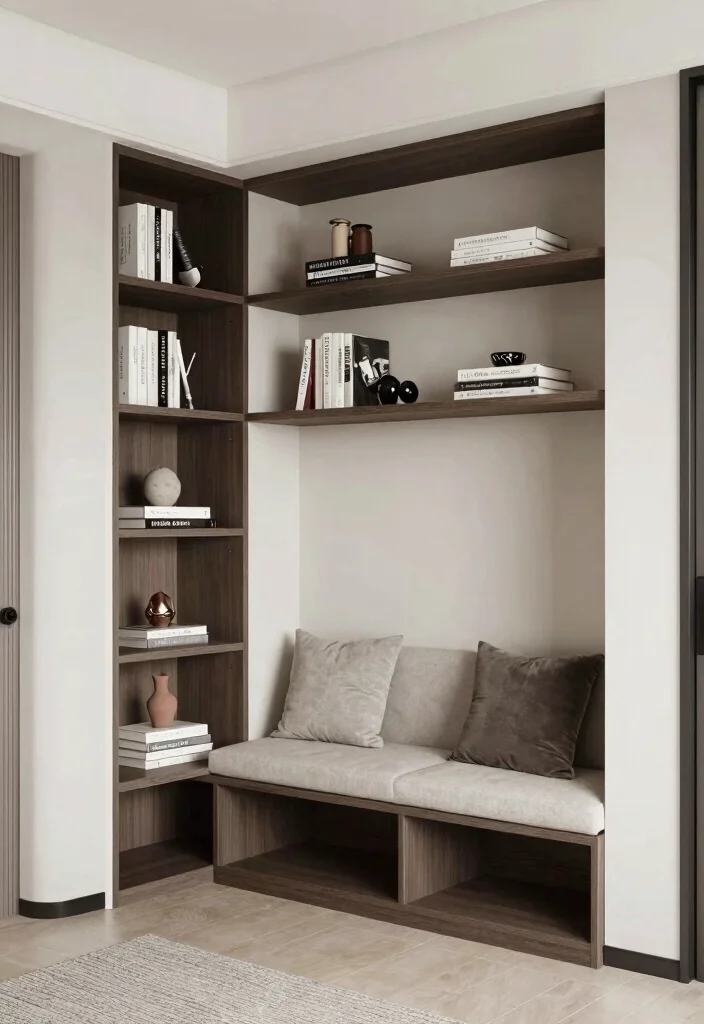 18 Small Apartment Living Room Decor Ideas Smart and Stylish - 15. Incorporate Built-In Solutions 1