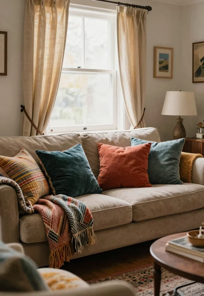 18 Small Apartment Living Room Decor Ideas Smart and Stylish - 17. Use Textiles for Warmth 1