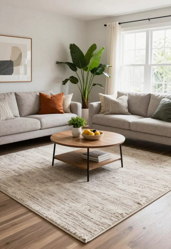 18 Small Apartment Living Room Decor Ideas Smart and Stylish - 5. Use Area Rugs to Define Spaces 1