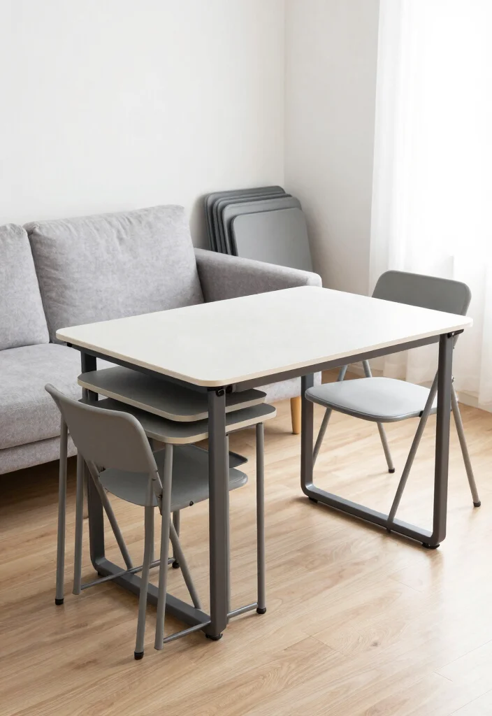 18 Small Living Room Ideas: Apartment Smart Space Solutions - 6. Choose Foldable or Expandable Furniture 1