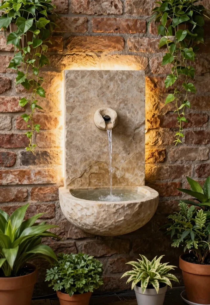 12 Balcony Fountain Ideas That Run Quietly and Fit Tight Spaces - 1. Wall-Mounted Mini Fountain 1