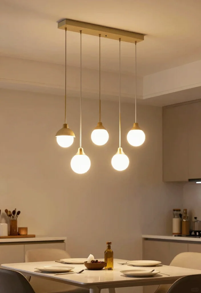 12 Flat Ceiling Lights That Don't Hang Down in Low-Ceiling Rooms - 12. Multi-Light Pendant with Low Profile 1