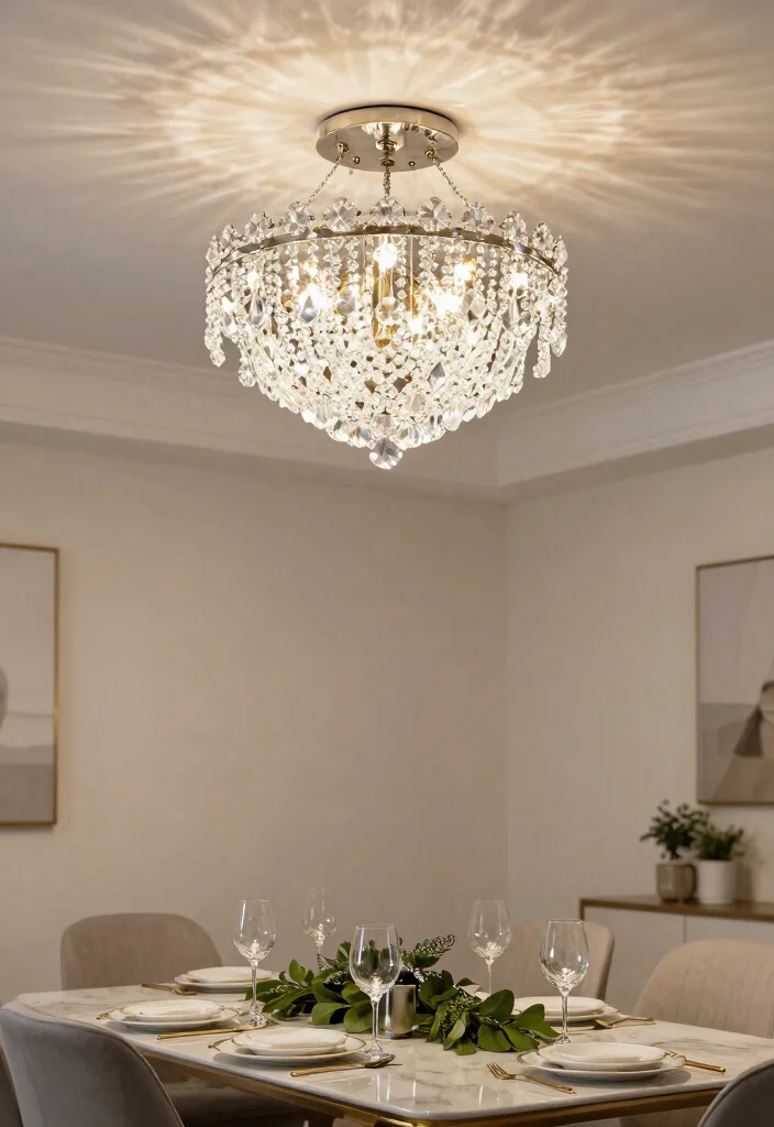 12 Flat Ceiling Lights That Don't Hang Down in Low-Ceiling Rooms - 9. Crystal Flush Mount 1