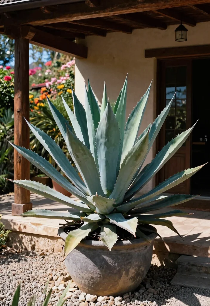 12 Front Porch Plant Ideas That Survive Heat and Forget-Me-Not Watering - 3. Agave: Sculptural Elegance 1