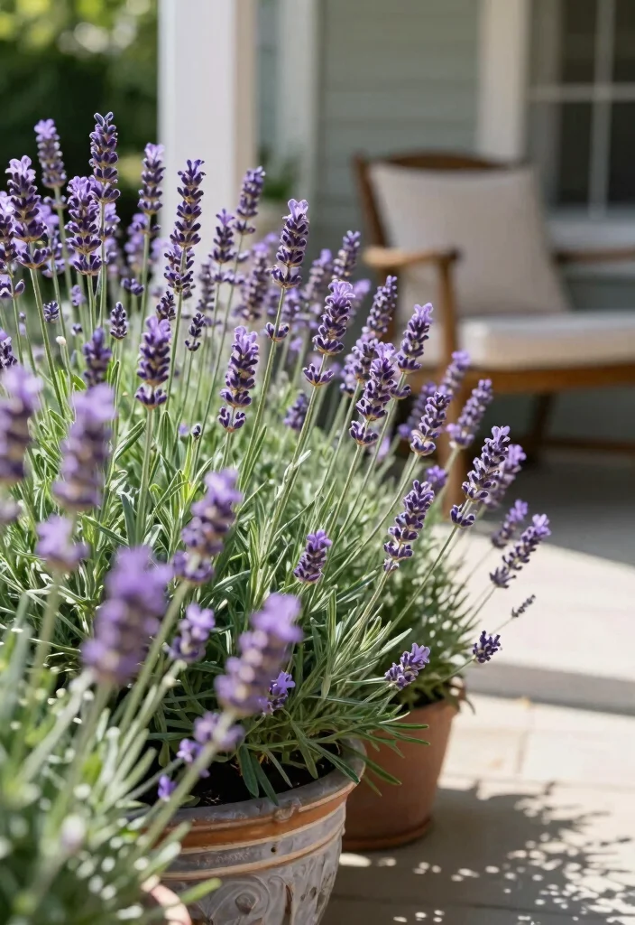 12 Front Porch Plant Ideas That Survive Heat and Forget-Me-Not Watering - 5. Lavender: The Aromatic Charmer 1