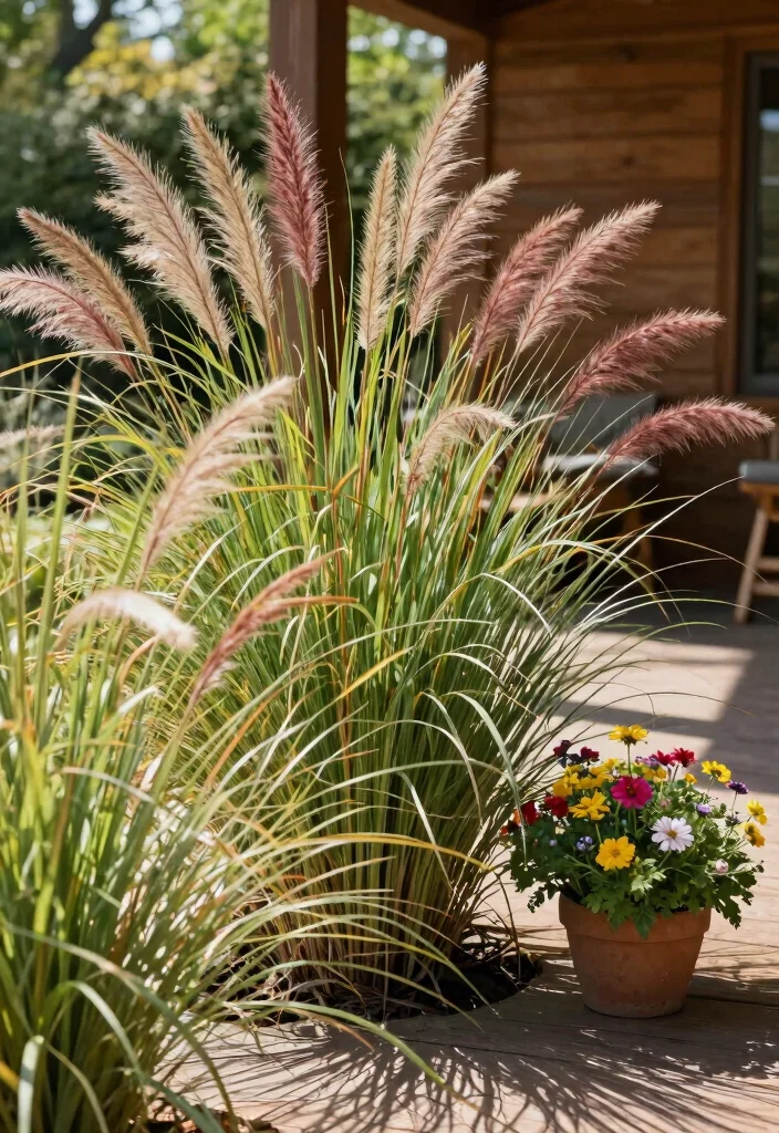 12 Front Porch Plant Ideas That Survive Heat and Forget-Me-Not Watering - 6. Ornamental Grasses: Textural Variety 1