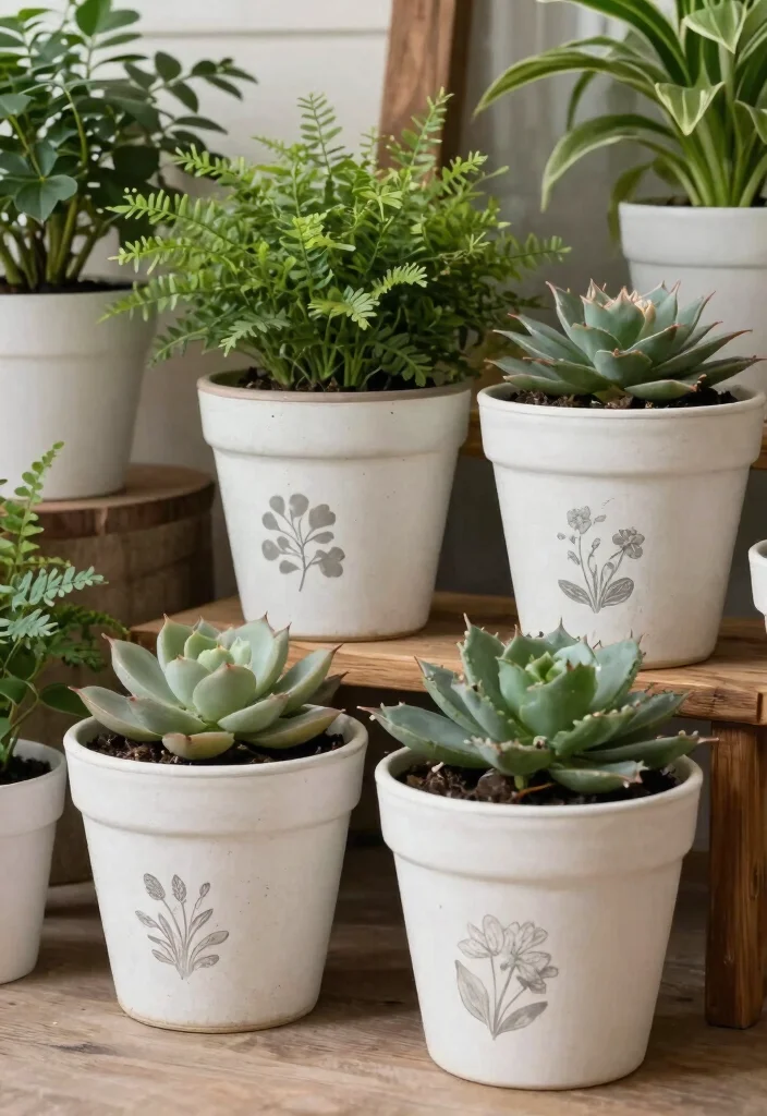 12 Hand Painted Flower Pots That Look Custom on a Budget - 12. Farmhouse Style 1