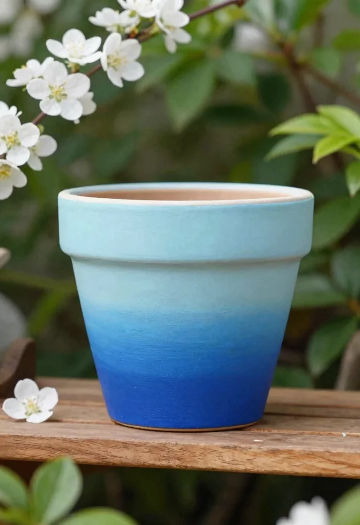 12 Hand Painted Flower Pots That Look Custom on a Budget - 2. Ombre Effect 1