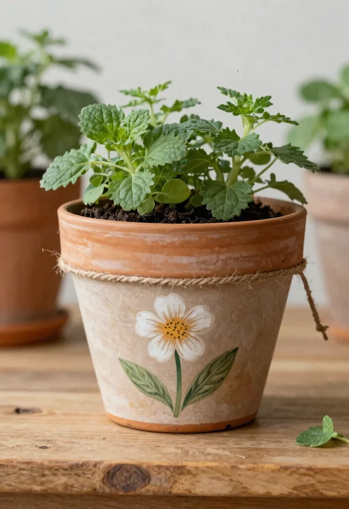 12 Hand Painted Flower Pots That Look Custom on a Budget - 8. Rustic Charm 1