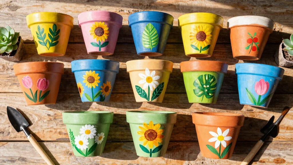 12 Hand Painted Flower Pots That Look Custom on a Budget