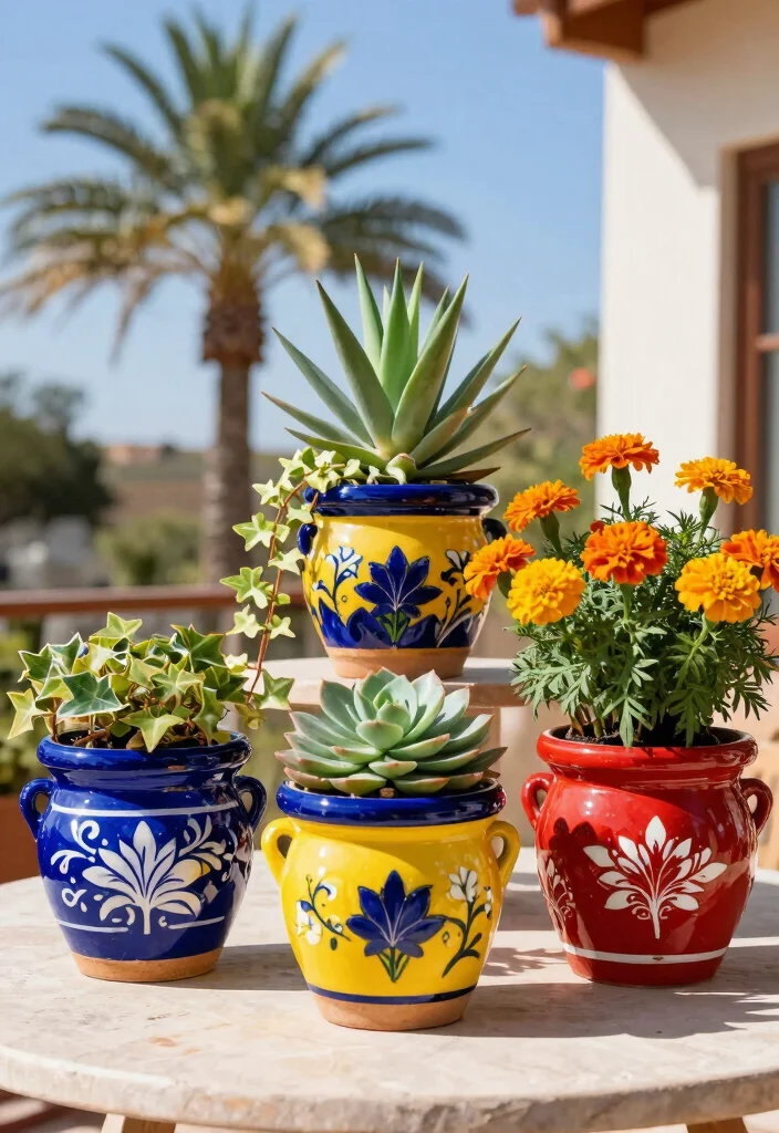 12 Mexican Flower Pots Ideas That Add Color Without Looking Tacky - 1. Talavera Pottery Brightens Any Space 1