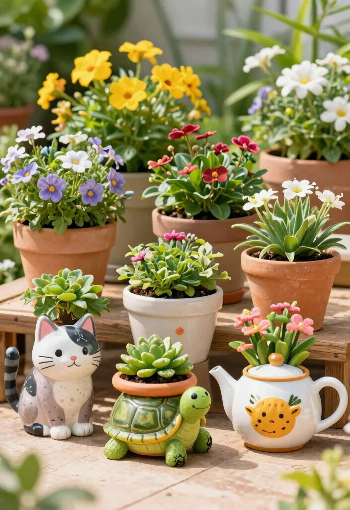 12 Mexican Flower Pots Ideas That Add Color Without Looking Tacky - 11. Quirky Shaped Pots for Fun Character 1