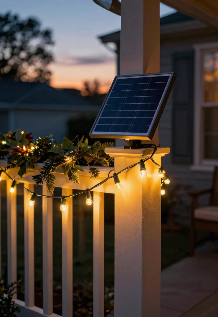 12 Porch Christmas Lights Ideas That Install Without Drilling Holes - 1. Solar-Powered String Lights 1