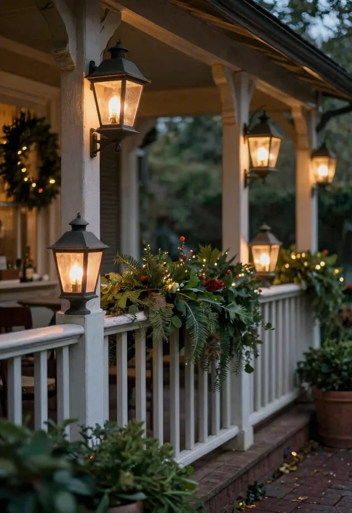 12 Porch Christmas Lights Ideas That Install Without Drilling Holes - 2. Clip-On Lanterns 1