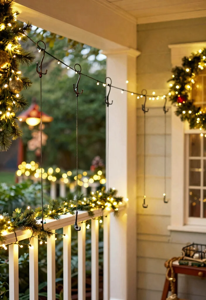 12 Porch Christmas Lights Ideas That Install Without Drilling Holes - 6. Command Hooks for Hanging Lights 1