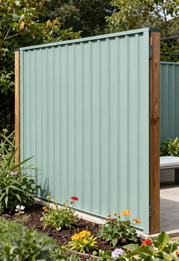 12 Privacy Fence Ideas That Block Neighbors Without Looking Harsh - 10. Corrugated Metal Fencing 1