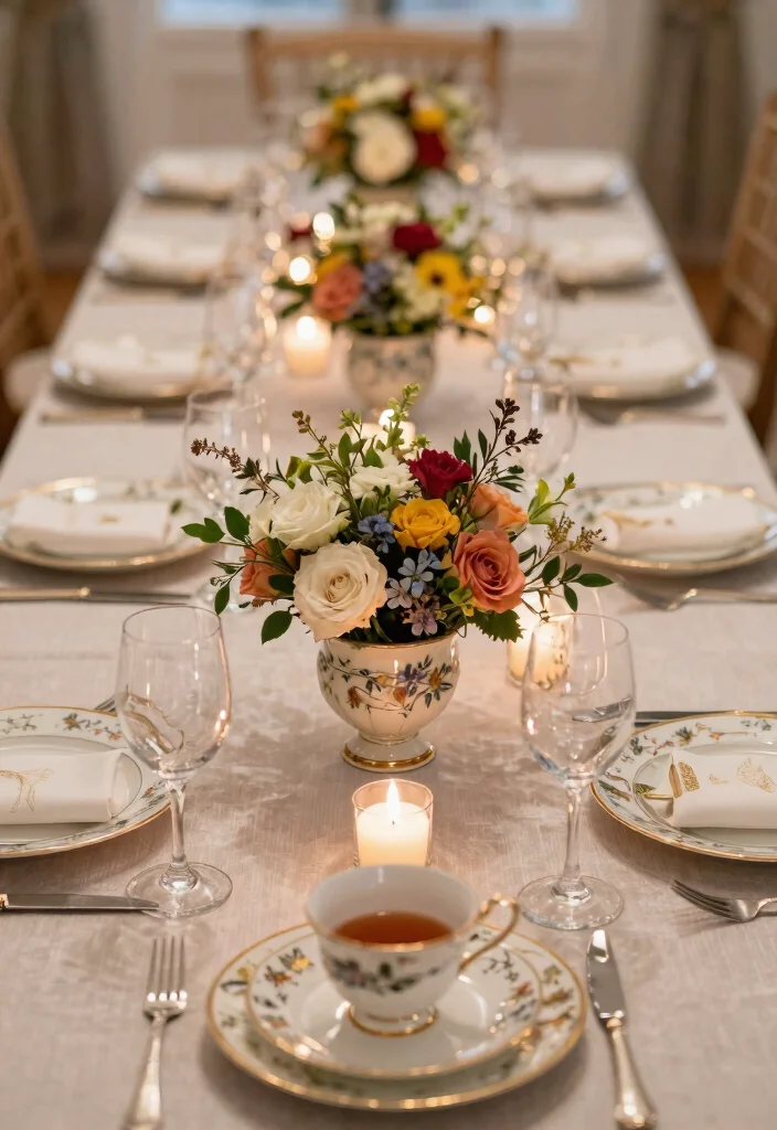 12 Tea Cup Planter Ideas That Repurpose Thrift Store Finds - 7. Unique Party Centerpieces 1