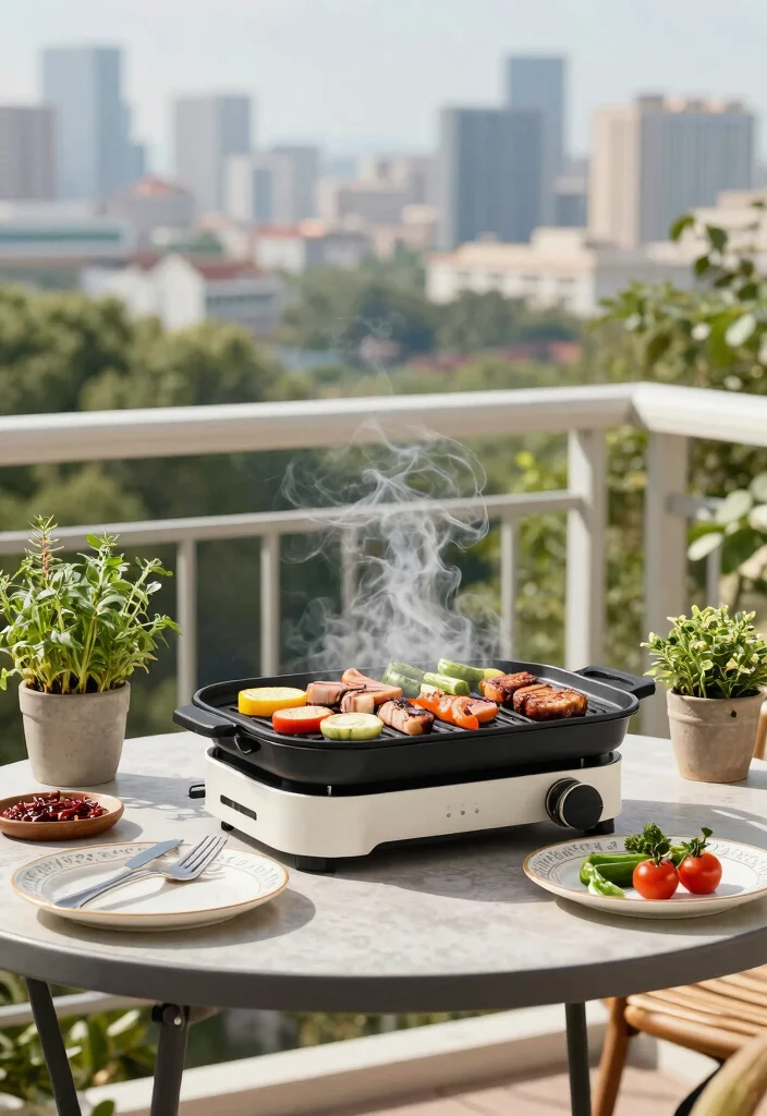 14 Balcony Grill Design Ideas for Small Spaces Without Smoke - 4. Smokeless Indoor Grills 1