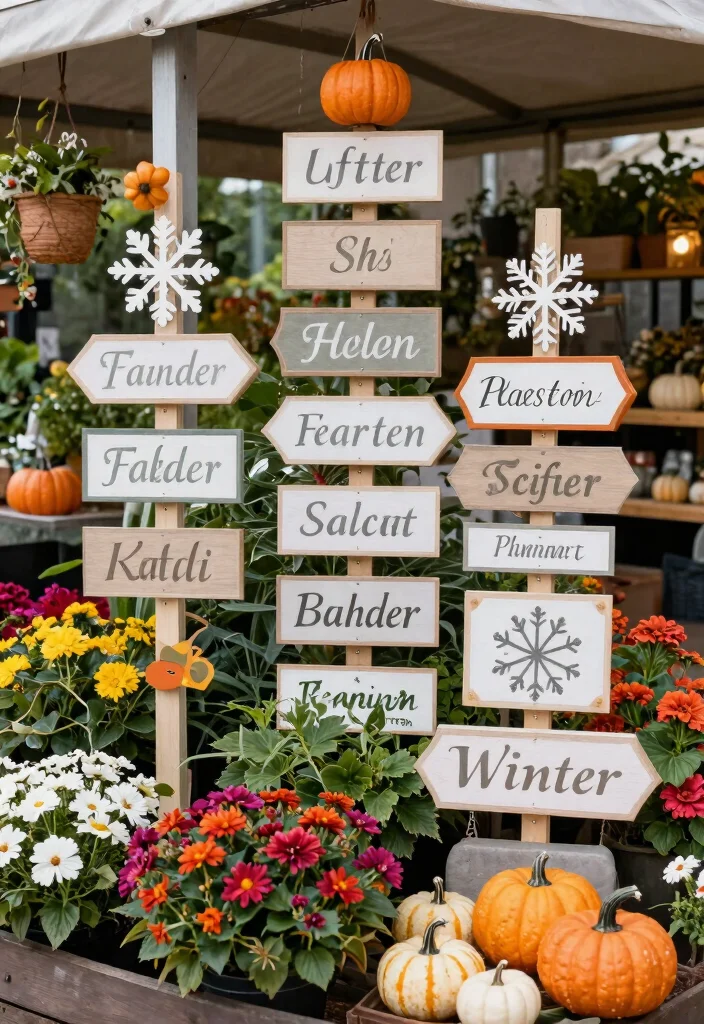 14 Business Signs Outdoor Ideas That Get Noticed From the Street - 13. Seasonal Décor Signs 1