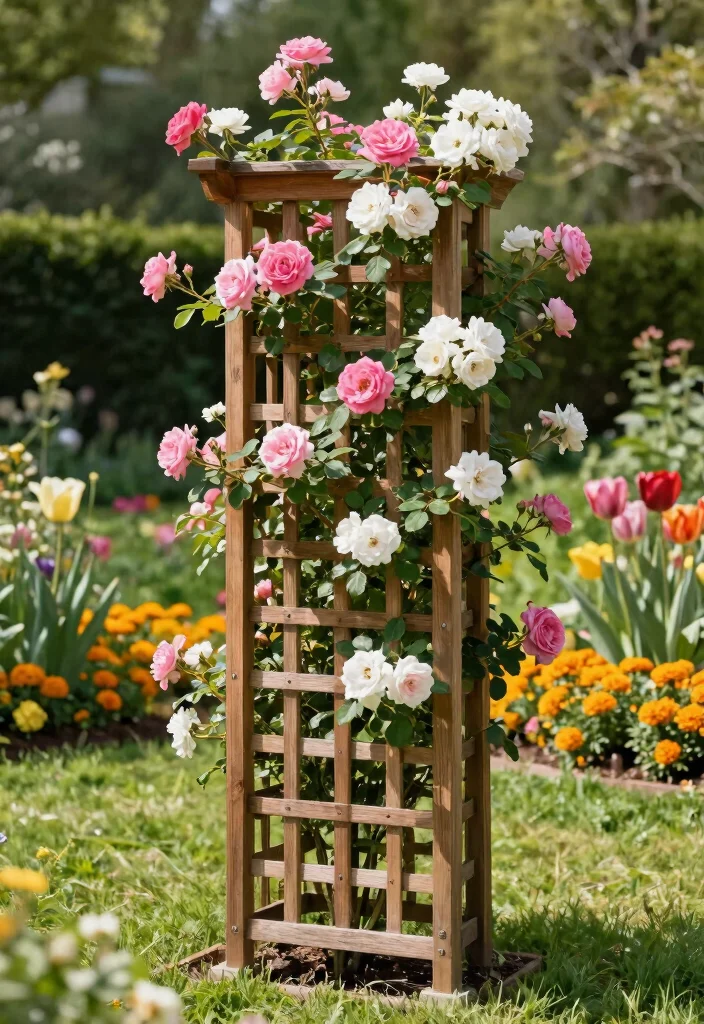 14 Garden Trellis Ideas That Support Heavy Vines Without Sagging - 1. Classic Wooden Lattice Trellis 1