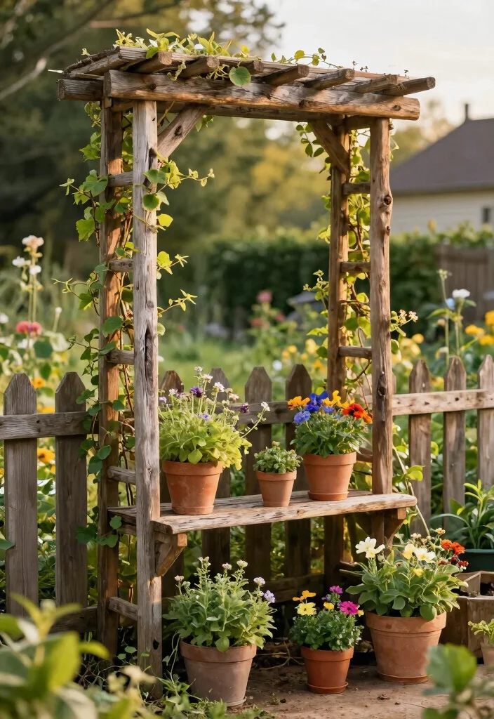 14 Garden Trellis Ideas That Support Heavy Vines Without Sagging - 4. Rustic Farmhouse Trellis 1