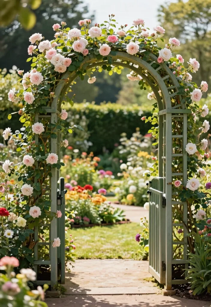 14 Garden Trellis Ideas That Support Heavy Vines Without Sagging - 8. Arched Garden Gates with Trellis 1
