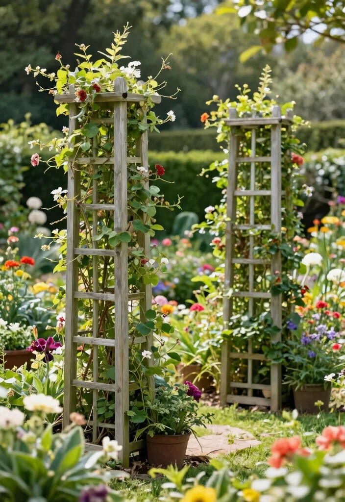 14 Garden Trellis Ideas That Support Heavy Vines Without Sagging - 9. Freestanding Trellis Panels 1