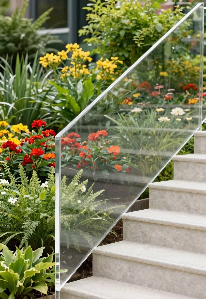 14 Handrails for Stairs Outdoor That Install Without Drilling - 10. Clear Acrylic Handrails 1