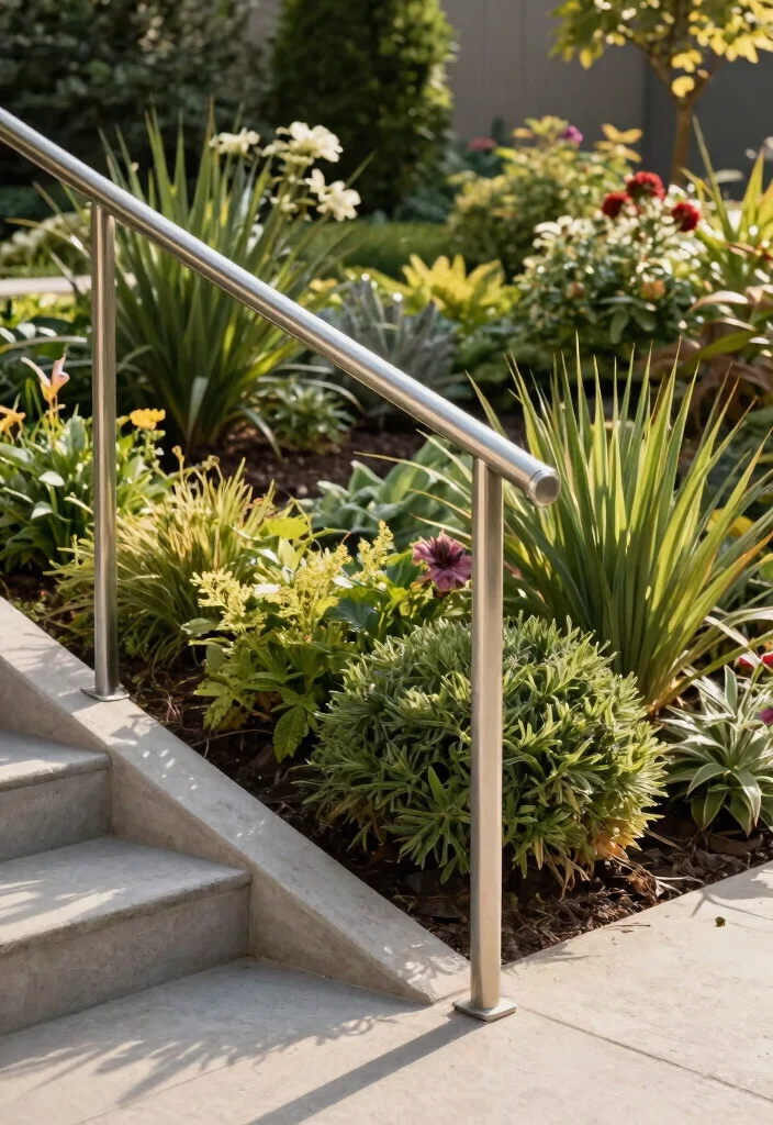 14 Handrails for Stairs Outdoor That Install Without Drilling - 14. Minimalistic Handrails 1