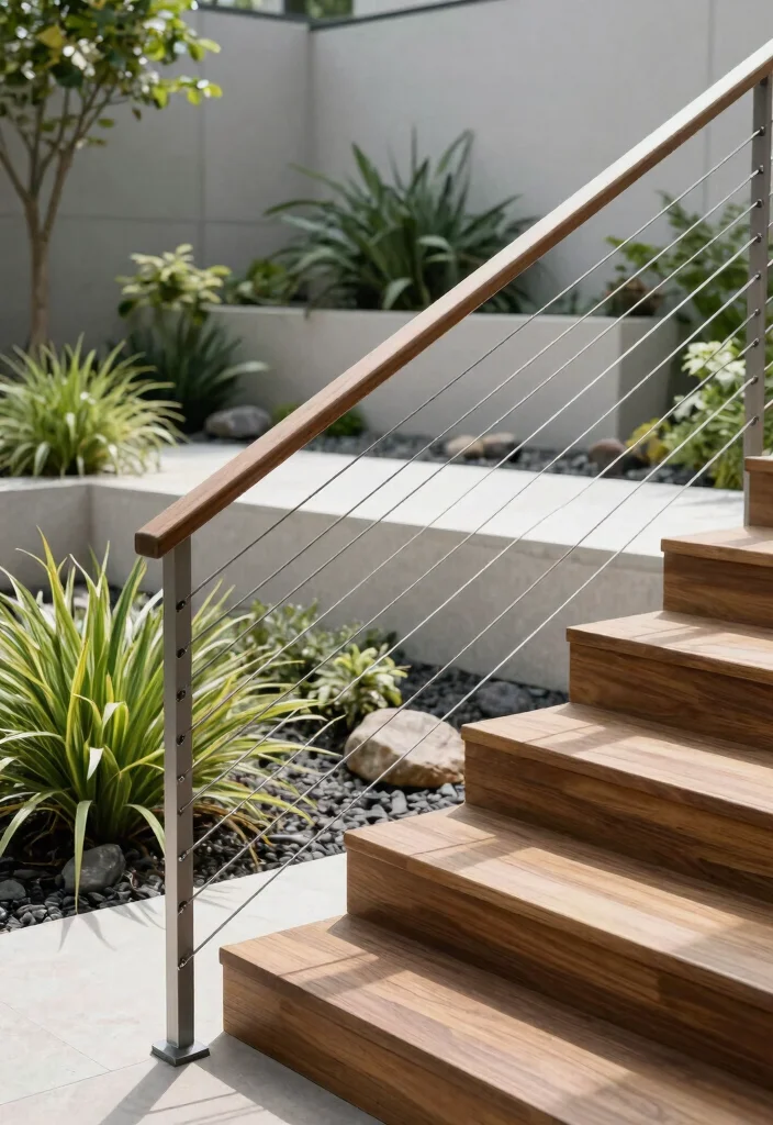 14 Handrails for Stairs Outdoor That Install Without Drilling - 6. Tension-Based Handrails 1