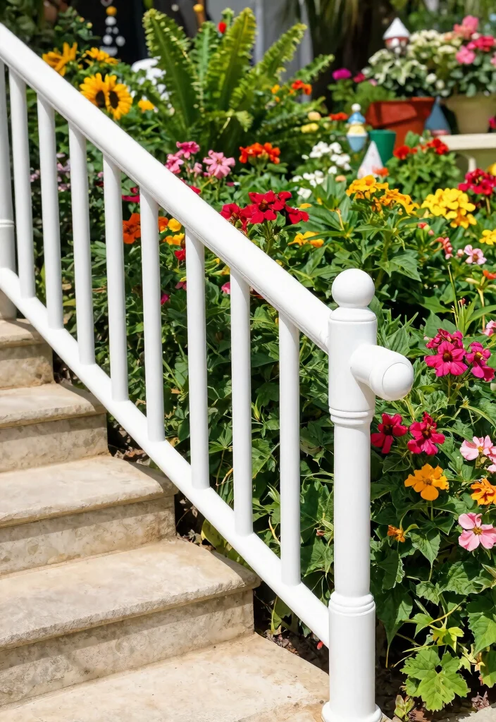 14 Handrails for Stairs Outdoor That Install Without Drilling - 7. PVC Handrails 1