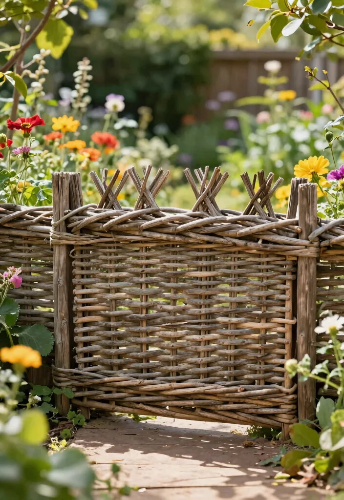 14 Modern Privacy Fence Ideas That Block Views Without Looking Cold - 10. Woven Willow Fencing 1