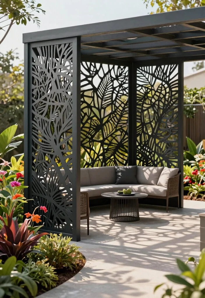 14 Modern Privacy Fence Ideas That Block Views Without Looking Cold - 12. Artful Metal Screens 1