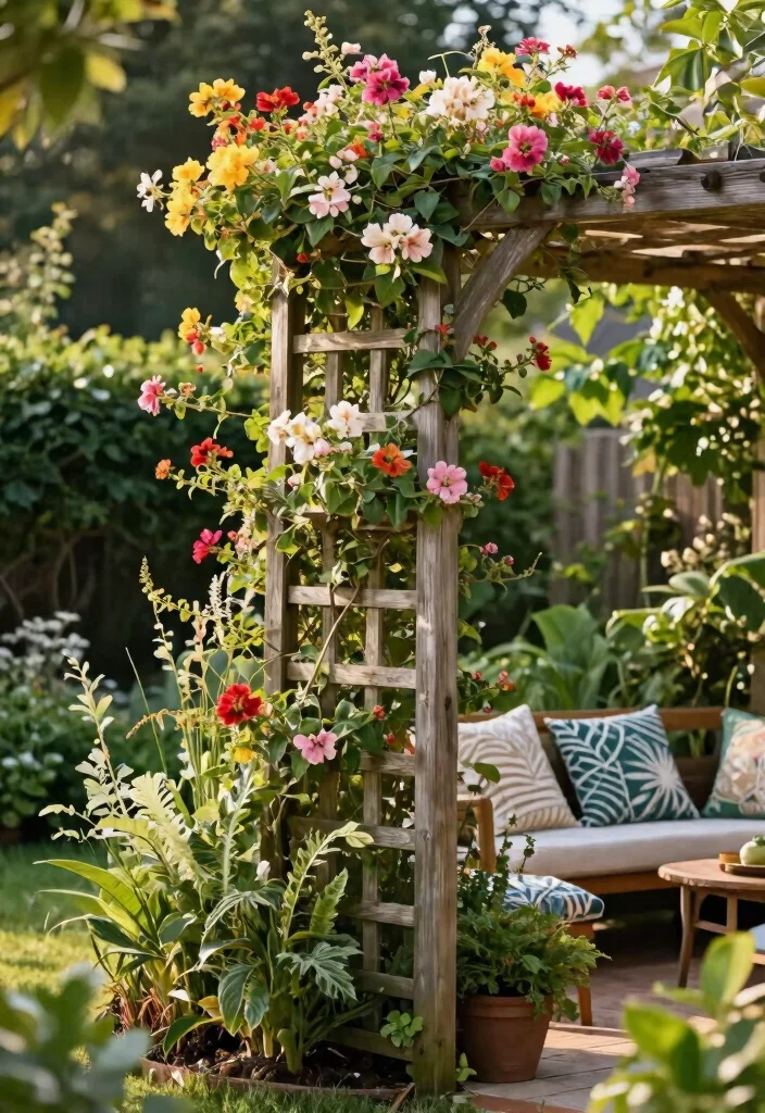 14 Modern Privacy Fence Ideas That Block Views Without Looking Cold - 8. Trellis with Climbing Plants 1