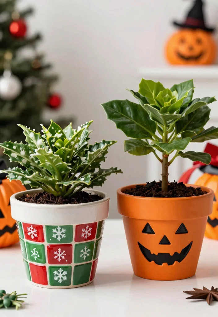 14 Mosaic Flower Pot Ideas You Can Make With Broken Tiles - 10. Festive Holiday Themes 1