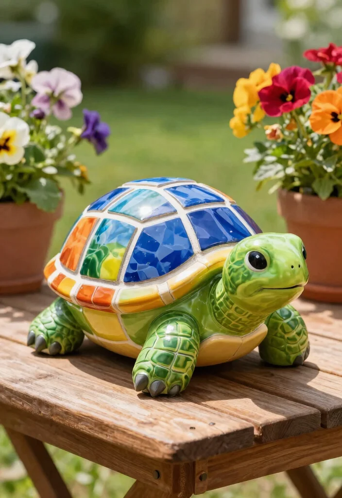 14 Mosaic Flower Pot Ideas You Can Make With Broken Tiles - 2. Whimsical Animal Shapes 1