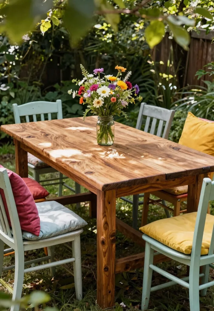 14 Outdoor Patio Table Ideas That Don't Rust or Crack - 1. Reclaimed Wood Tables 1