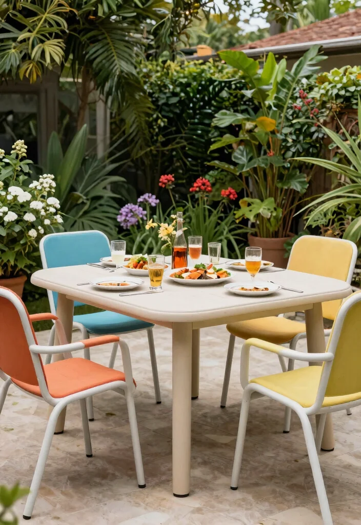 14 Outdoor Patio Table Ideas That Don't Rust or Crack - 13. PVC Tables 1