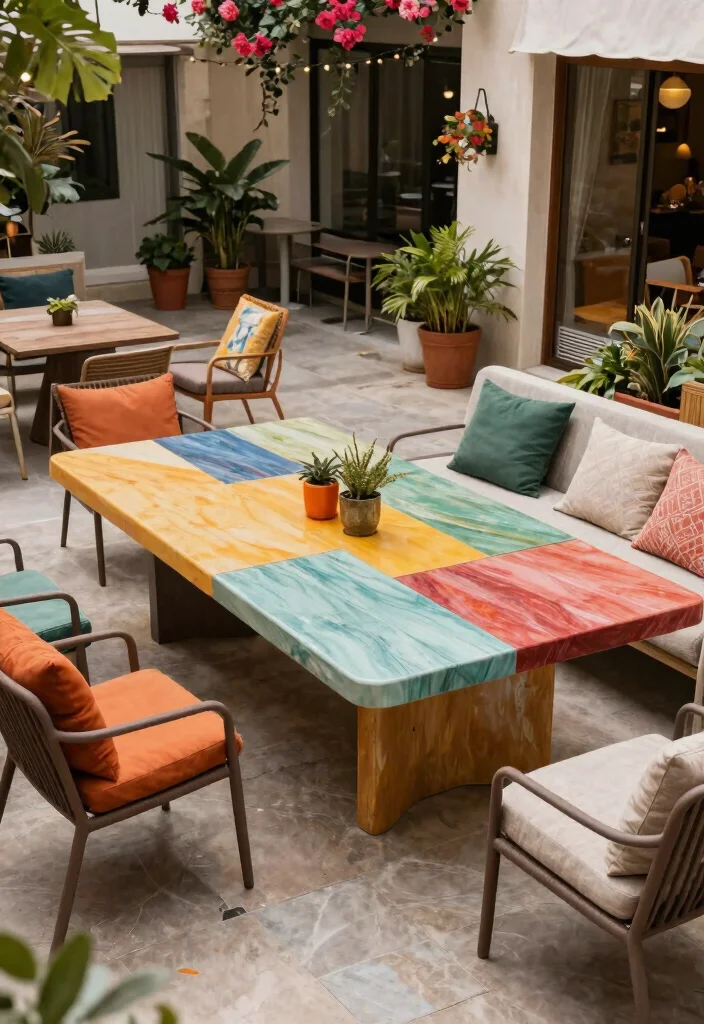 14 Outdoor Patio Table Ideas That Don't Rust or Crack - 14. Innovative Modular Tables 1