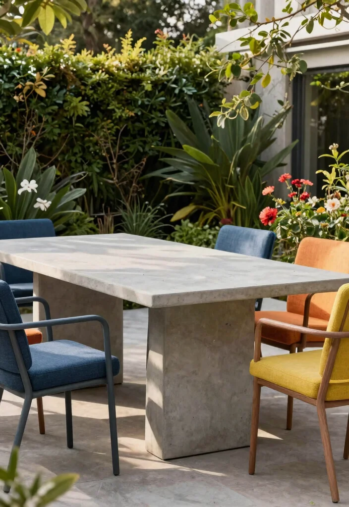 14 Outdoor Patio Table Ideas That Don't Rust or Crack - 2. Concrete Tables 1