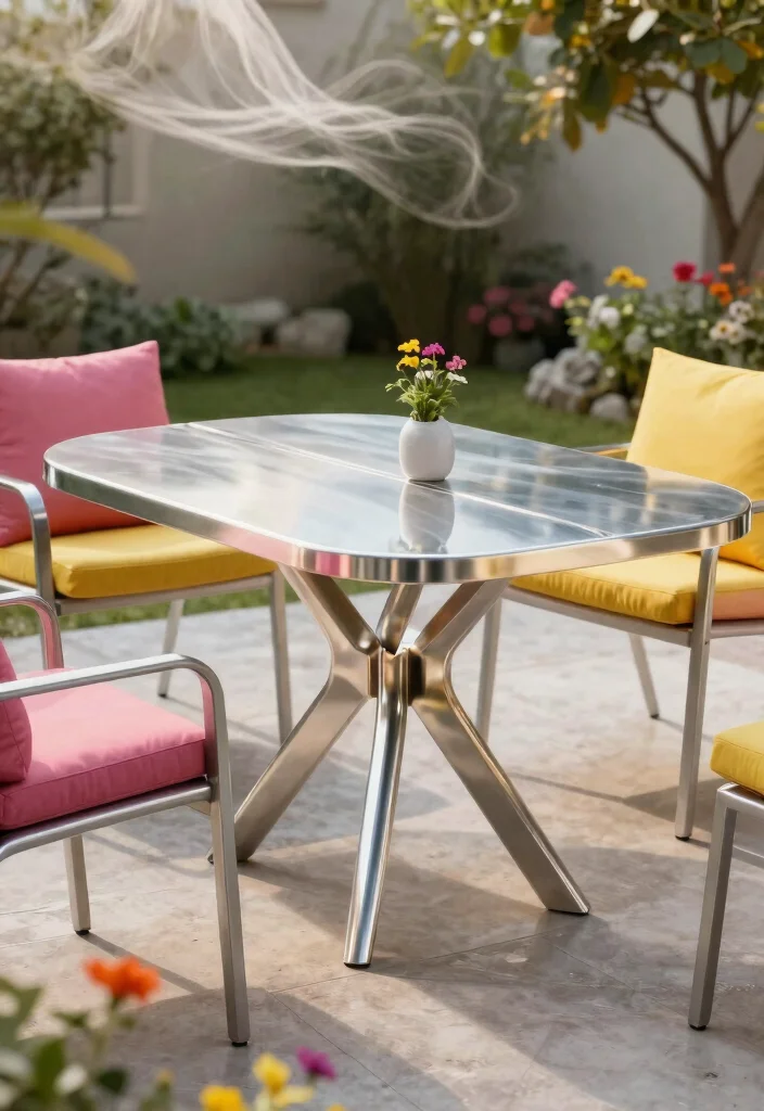 14 Outdoor Patio Table Ideas That Don't Rust or Crack - 3. Metal Patio Tables 1