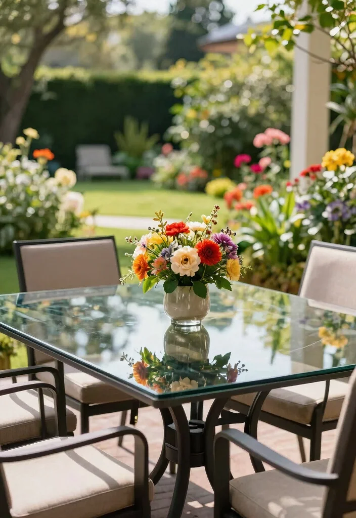 14 Outdoor Patio Table Ideas That Don't Rust or Crack - 8. Glass Top Tables 1