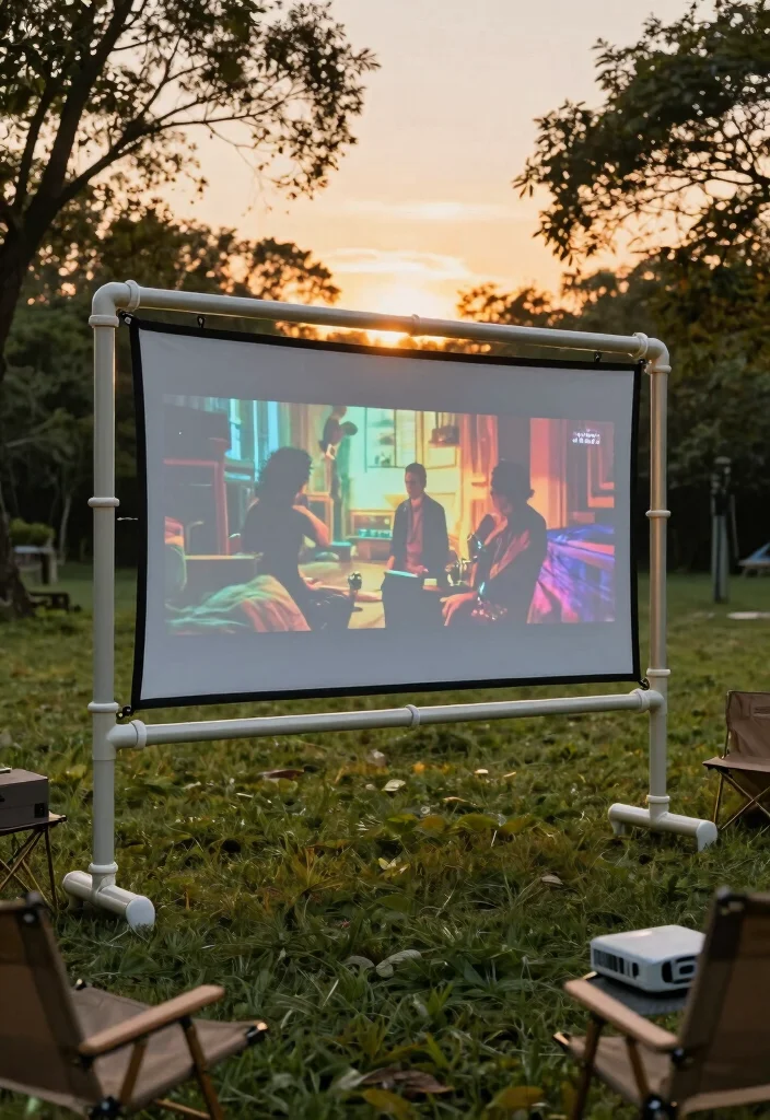 14 Outdoor Projector Screen Ideas That Stay Taut Without Wrinkles - 2. DIY PVC Stand 1