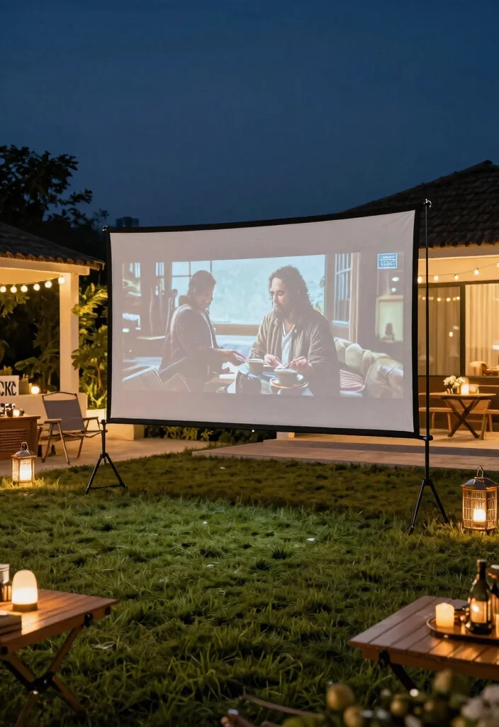 14 Outdoor Projector Screen Ideas That Stay Taut Without Wrinkles - 5. Adjustable Folding Screen 1