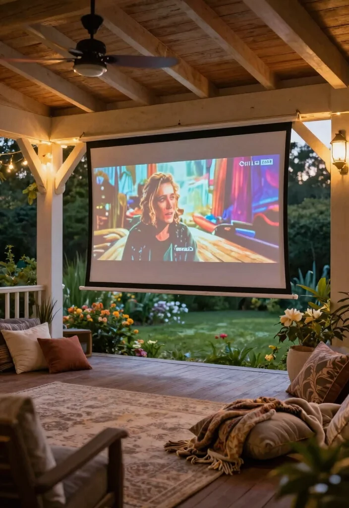 14 Outdoor Projector Screen Ideas That Stay Taut Without Wrinkles - 6. Hanging from the Eaves 1